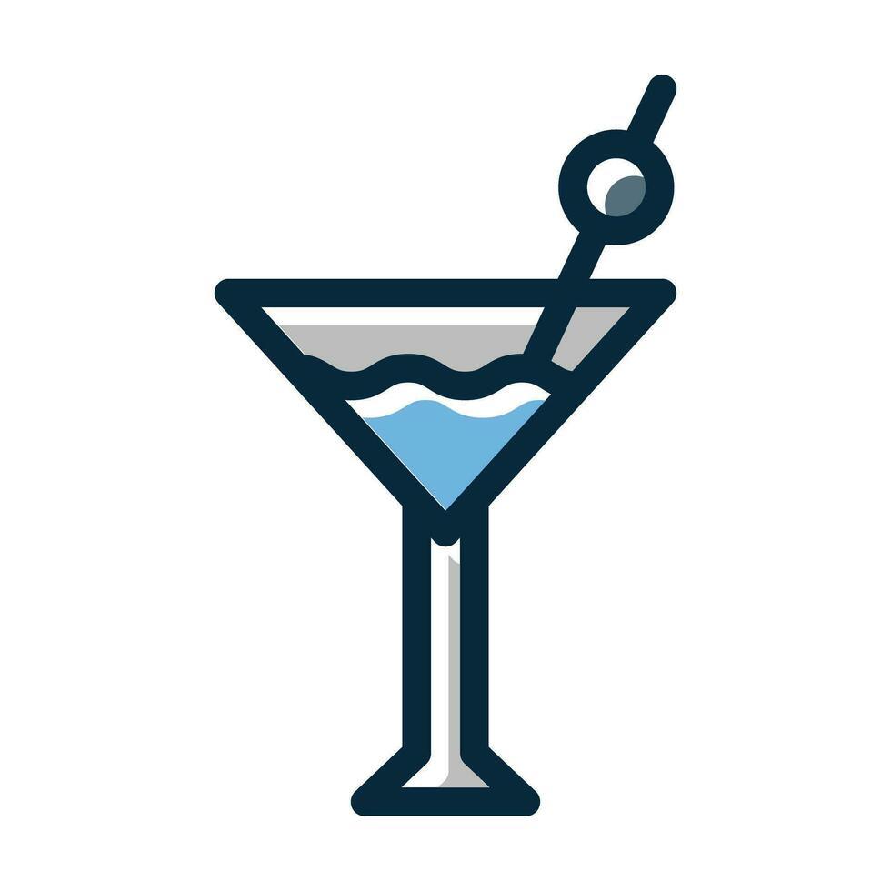 Cocktail Vector Thick Line Filled Dark Colors Icons For Personal And Commercial Use.