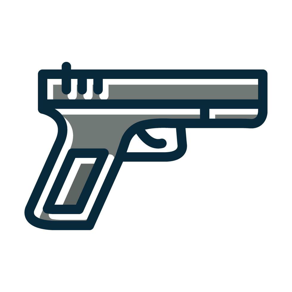 Gun Vector Thick Line Filled Dark Colors Icons For Personal And Commercial Use.