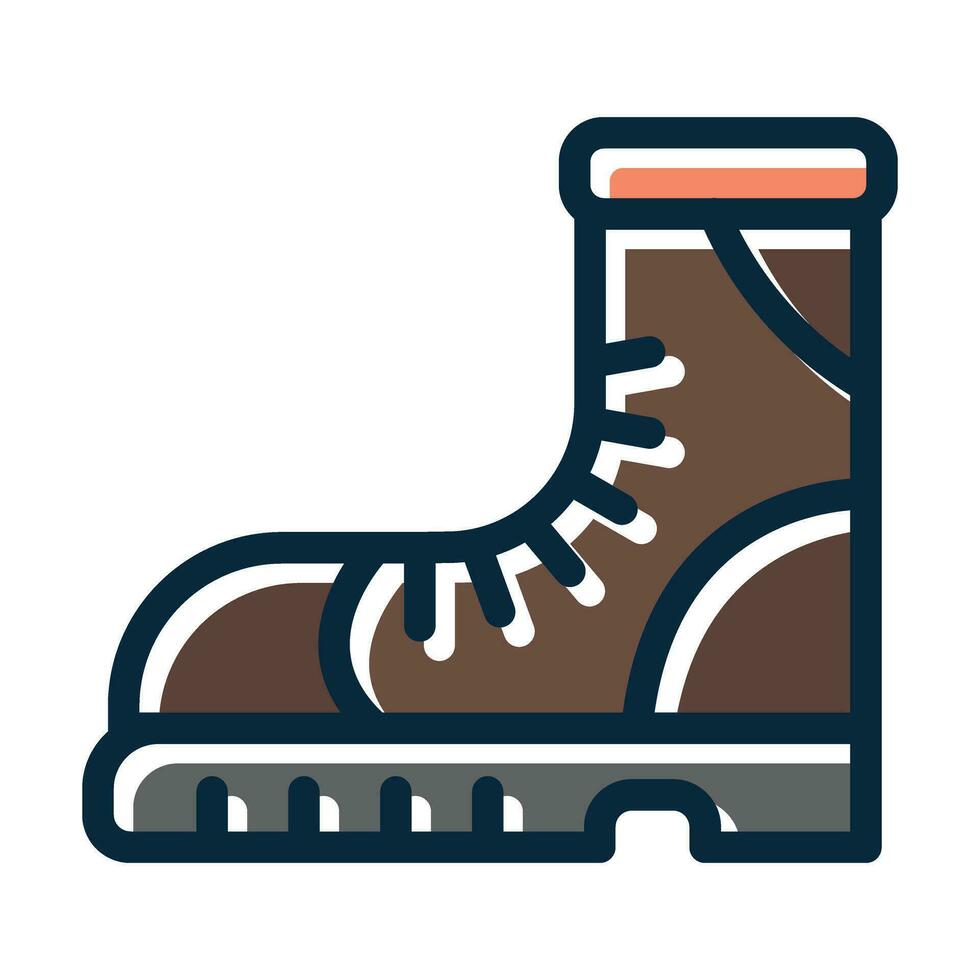 Boot Vector Thick Line Filled Dark Colors Icons For Personal And Commercial Use.