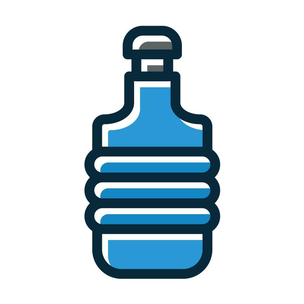 Water Bottle Vector Thick Line Filled Dark Colors Icons For Personal And Commercial Use.