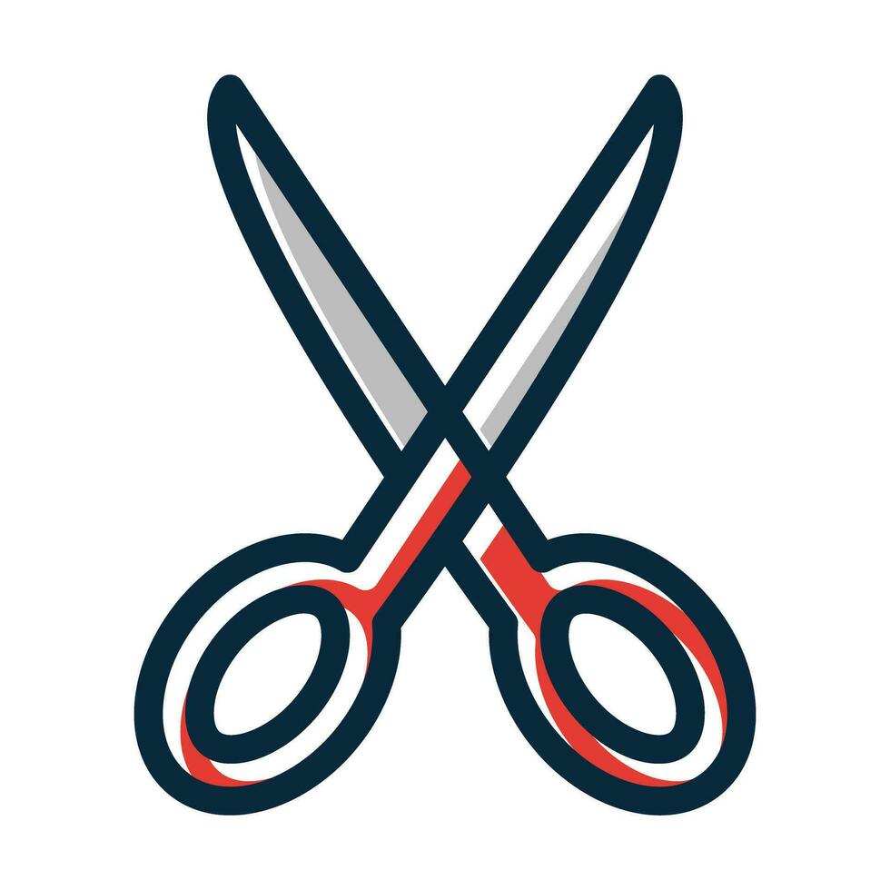 Scissors Vector Thick Line Filled Dark Colors Icons For Personal And Commercial Use.