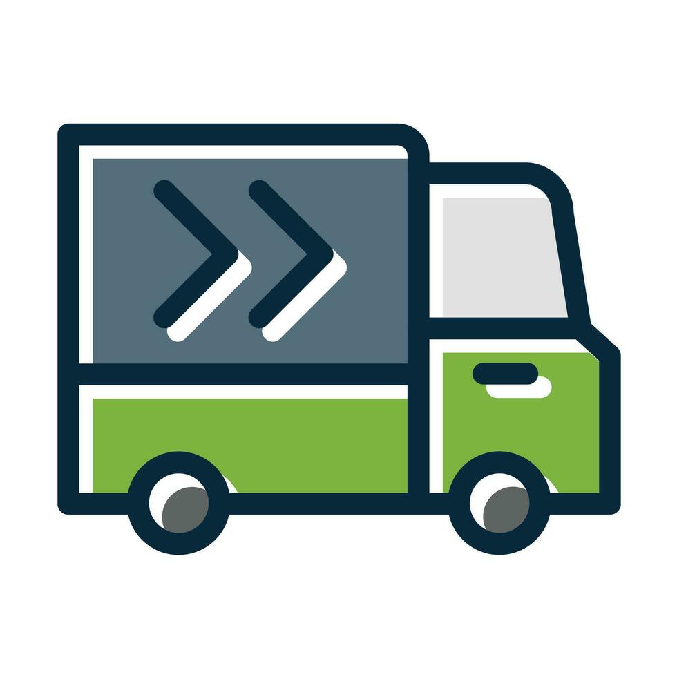 Delivery Truck Vector Thick Line Filled Dark Colors Icons For Personal And Commercial Use.