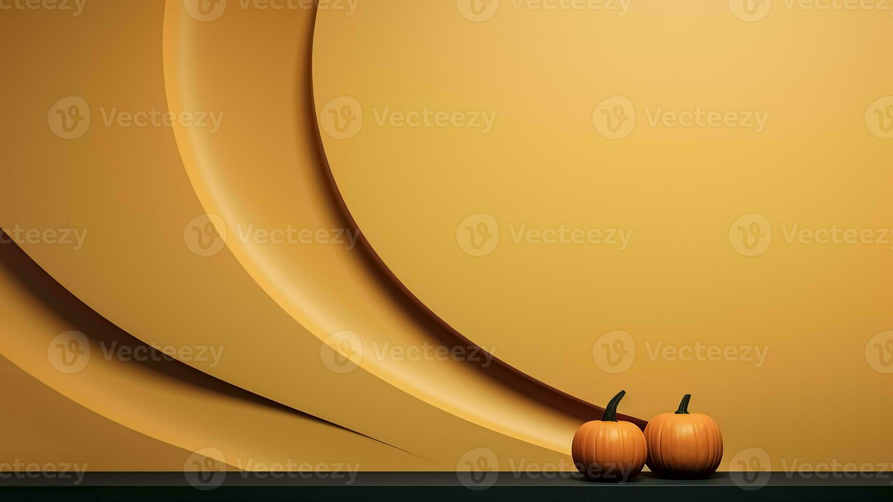 Halloween background with pumpkins and copy space. Halloween concept. Generative AI. photo