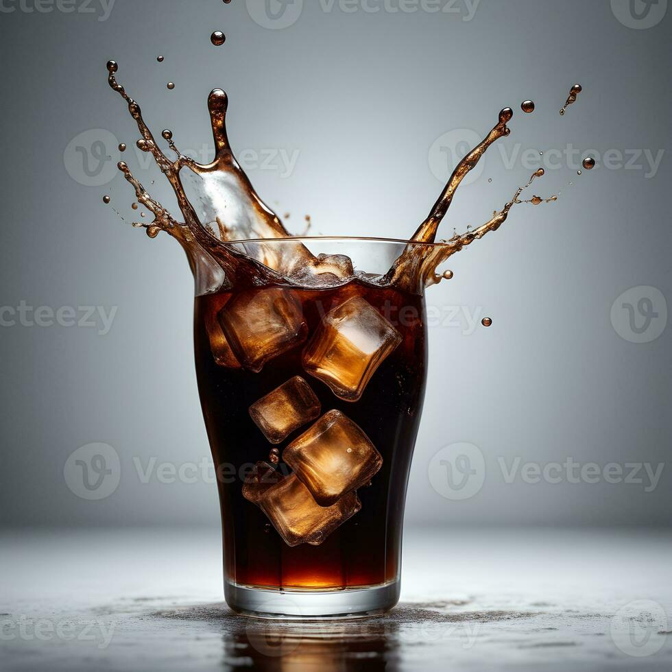 splash of cola, Isolated On white background. Ai generative photo