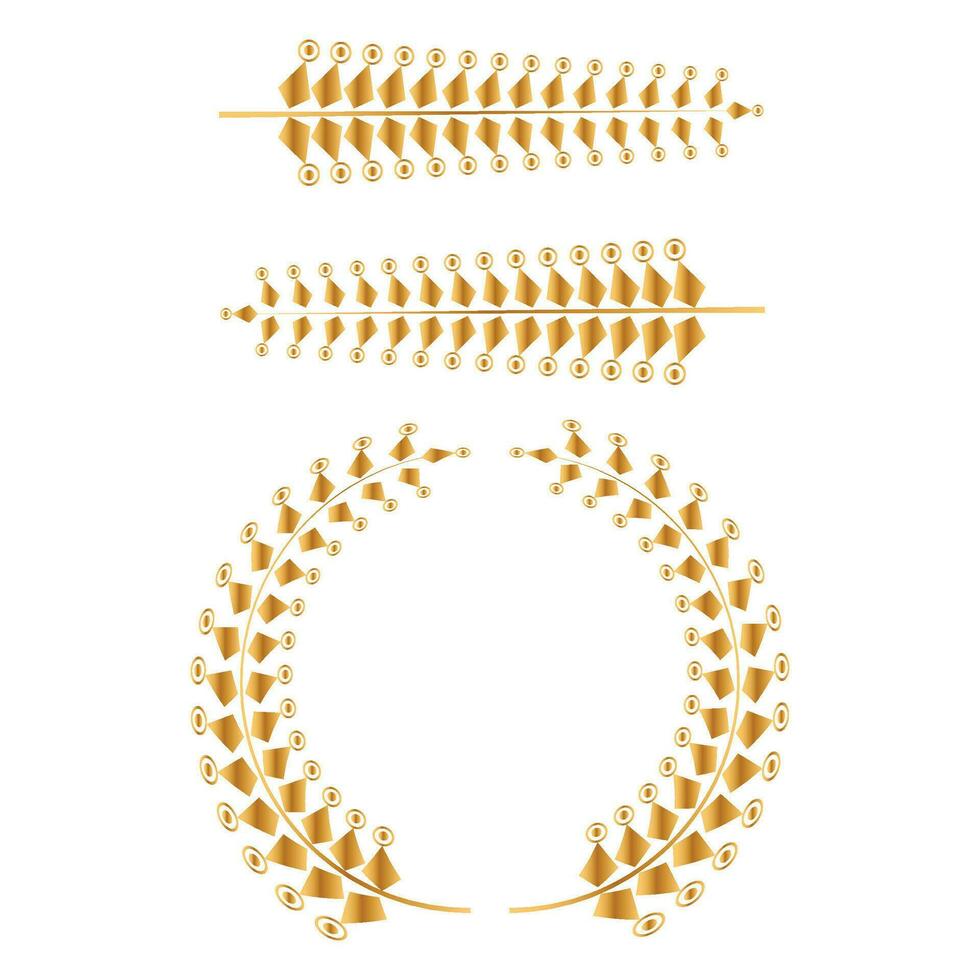 Golden laurel wreath with gold leaf award or badge for the winner and champion vector
