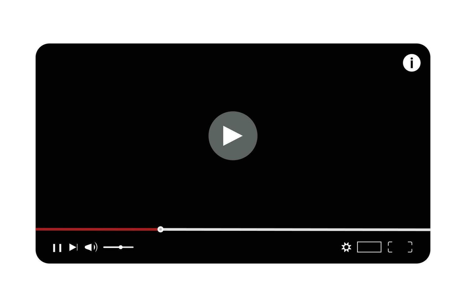 Modern  video player design template for web and mobile apps. Vector illustration