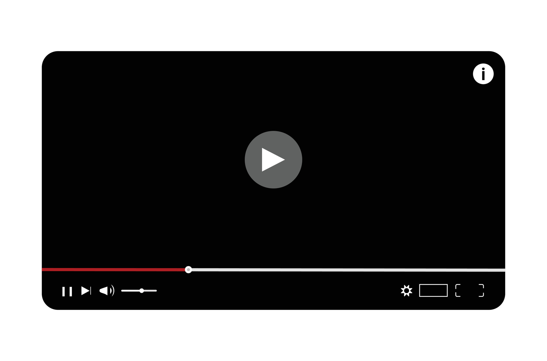 Modern video player design template for web and mobile apps. Vector