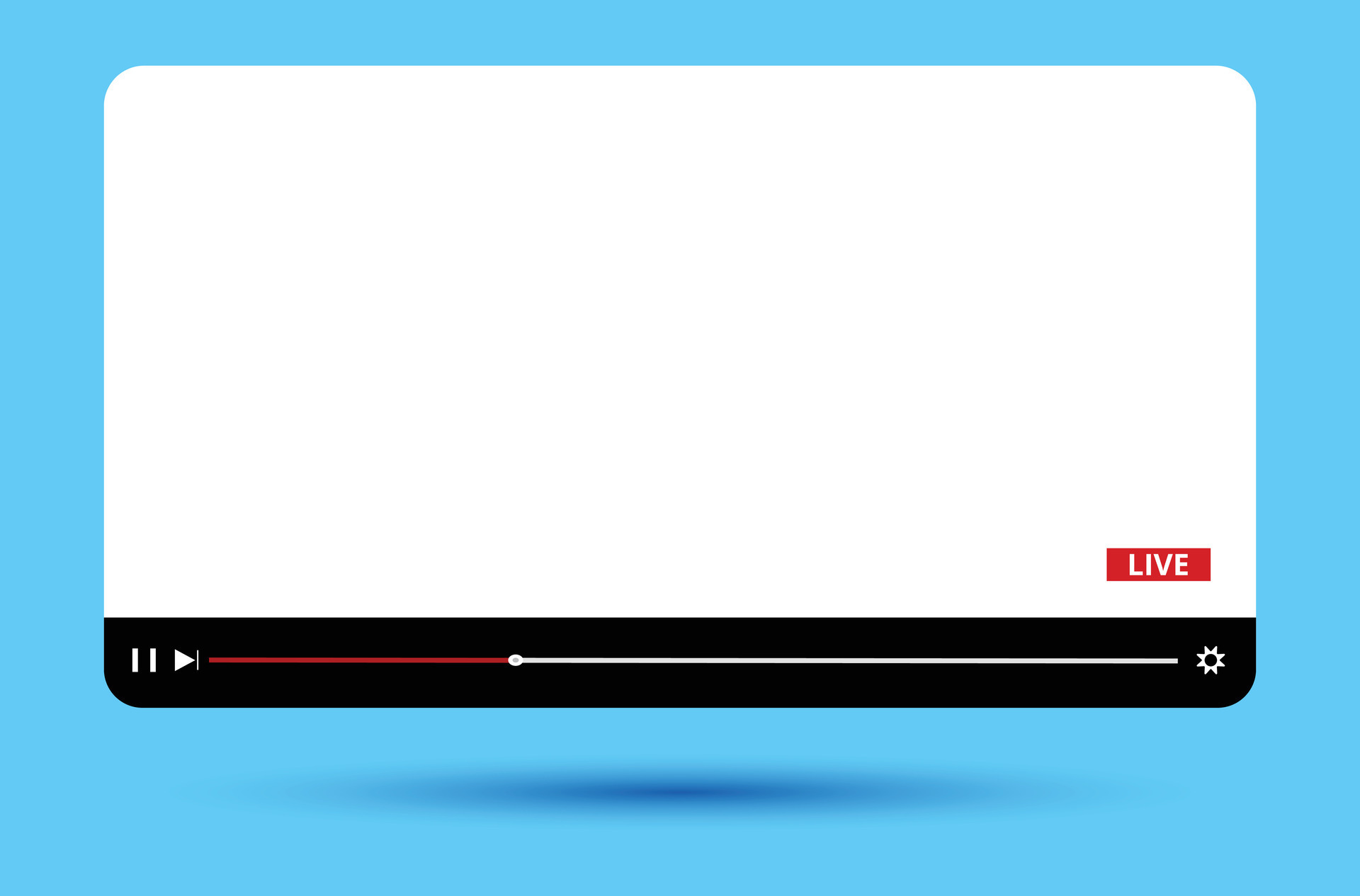 Modern video player design template for web and mobile apps. Vector