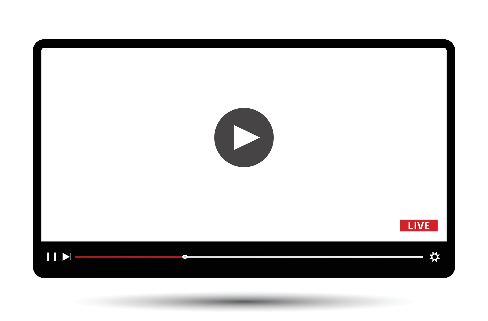 Modern video player design template for web and mobile apps. Vector