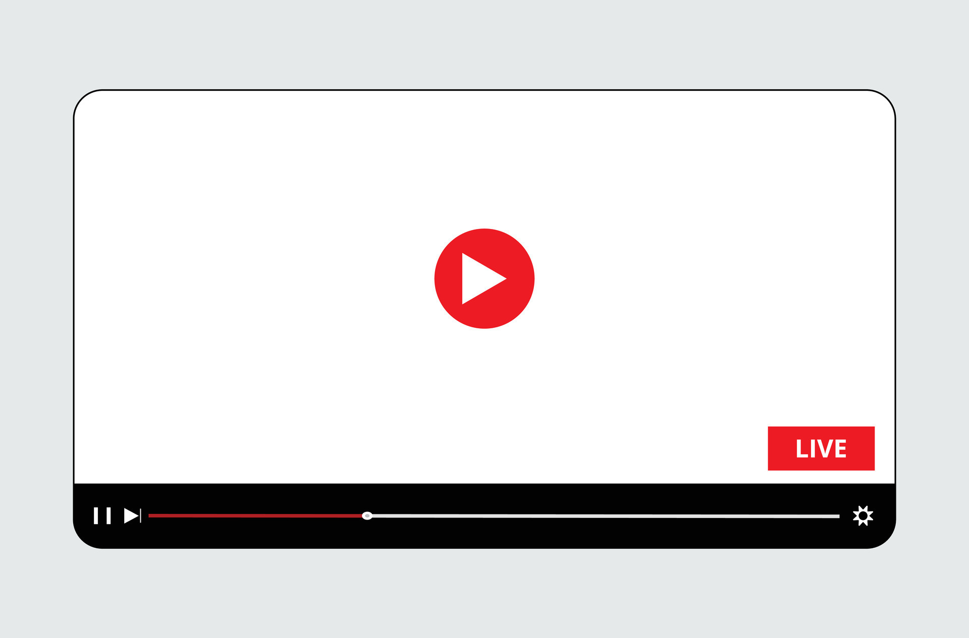 Modern video player design template for web and mobile apps. Vector