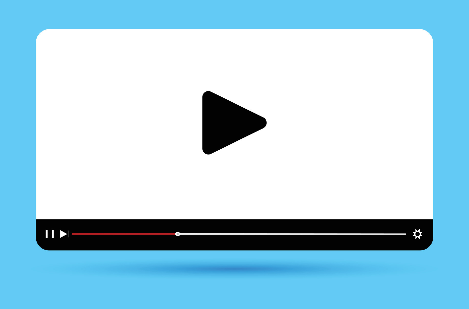 Modern video player design template for web and mobile apps. Vector