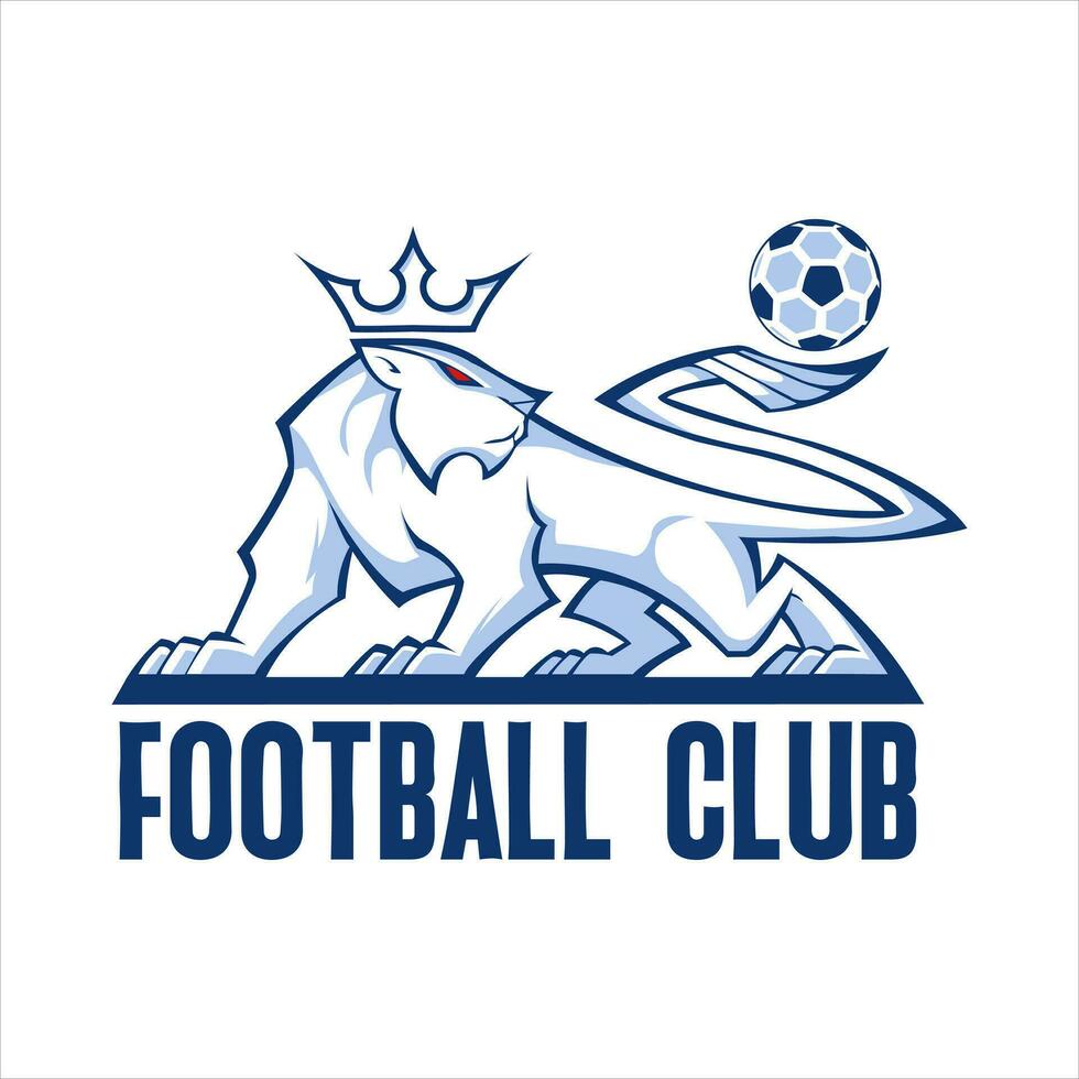 león logo vector con azul pelota adecuado para Deportes equipos
