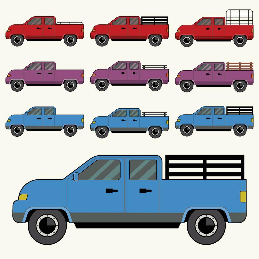 Pickup lorry truck vector art illustration