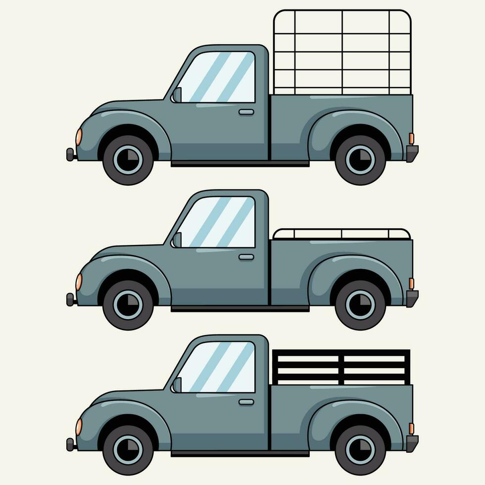 Pickup lorry truck vector art illustration