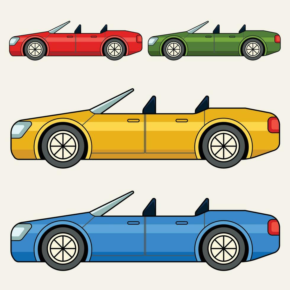 Set of sports car Art Illustration vector