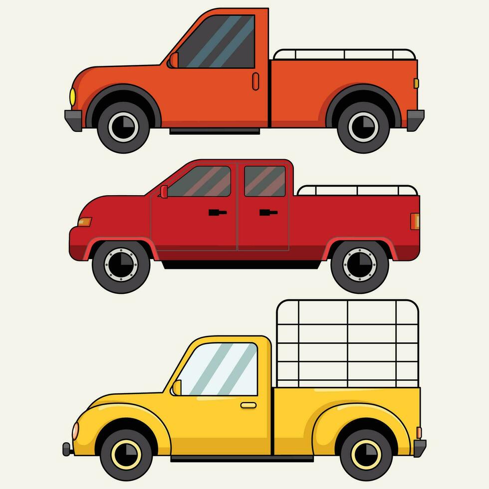 Pickup lorry truck vector art illustration