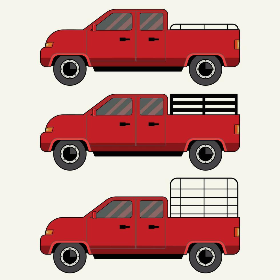 Pickup lorry truck vector art illustration