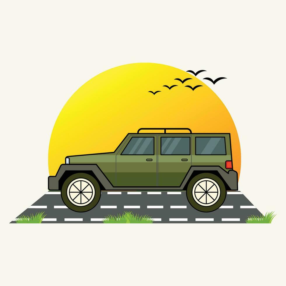 SUV car Art Illustration vector
