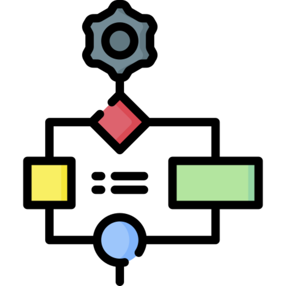 conception d'icône de flux de travail png