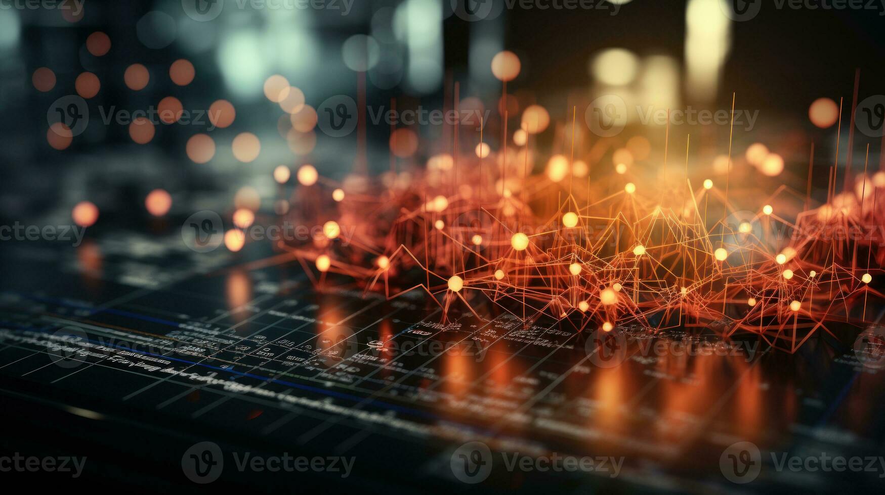 Abstract technology background with connection lines and dots. Network concept. photo