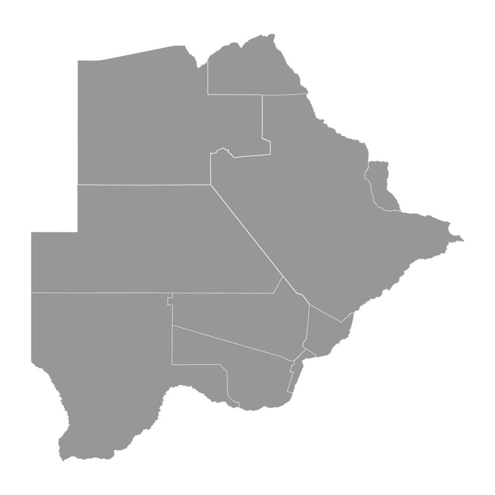 Botswana mapa con administrativo divisiones vector