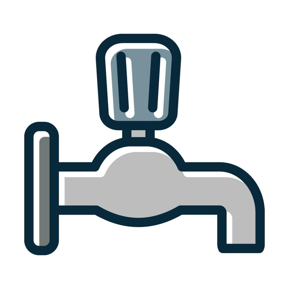Water Tap Vector Thick Line Filled Dark Colors Icons For Personal And Commercial Use.