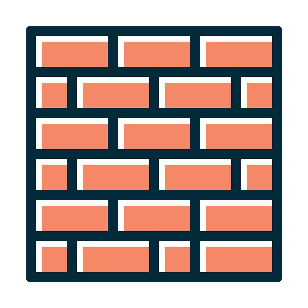 Brick Vector Thick Line Filled Dark Colors Icons For Personal And Commercial Use.