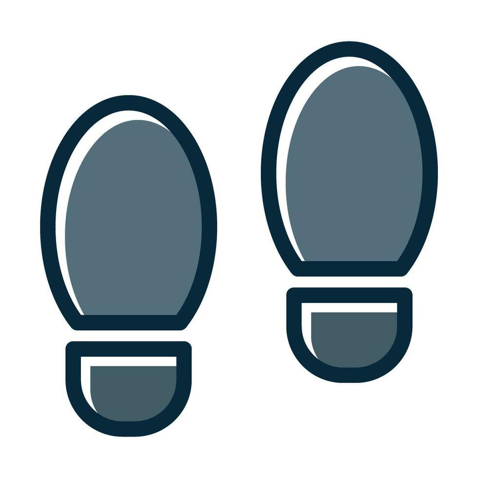 Footprint Vector Thick Line Filled Dark Colors Icons For Personal And Commercial Use.
