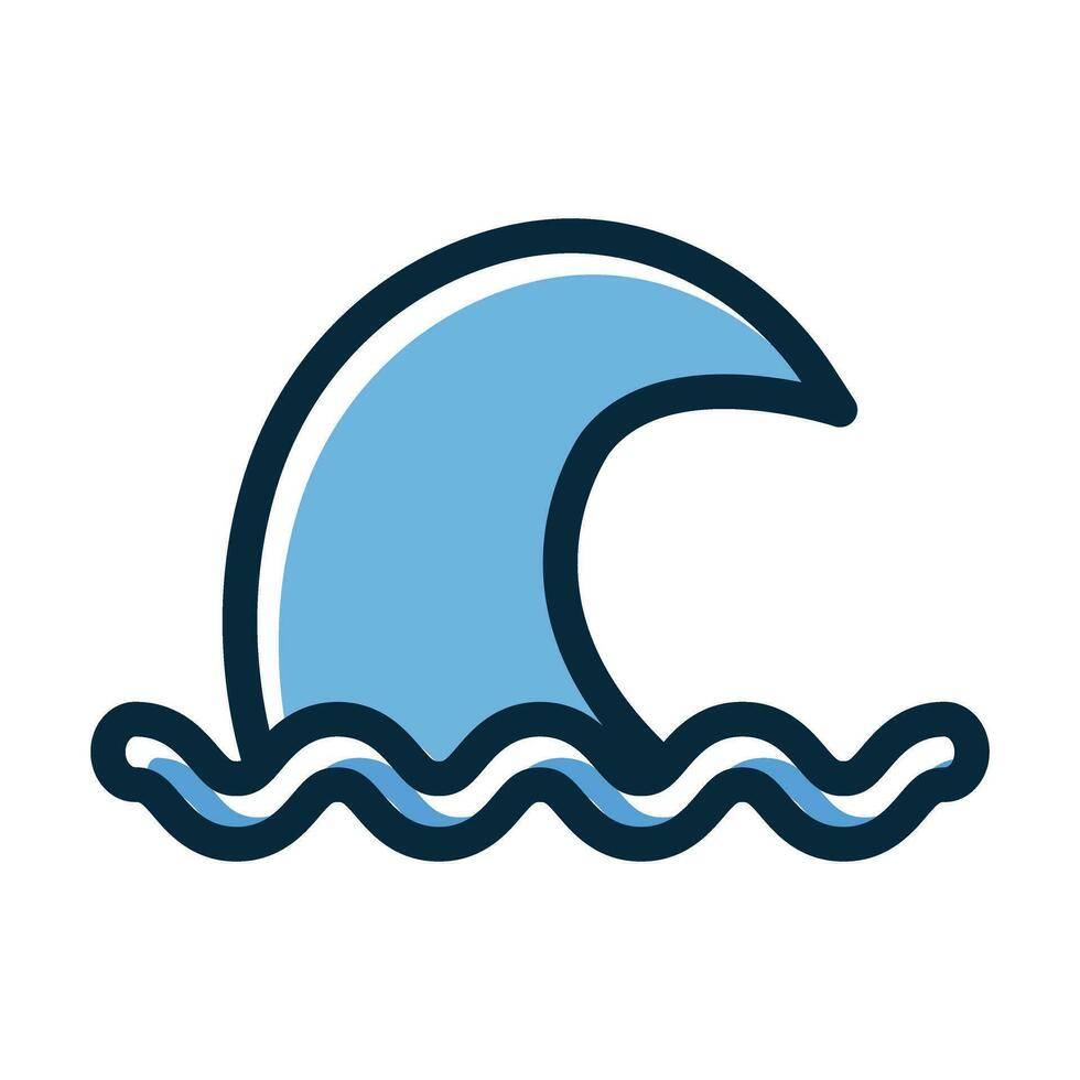 Tsunami Vector Thick Line Filled Dark Colors Icons For Personal And Commercial Use.