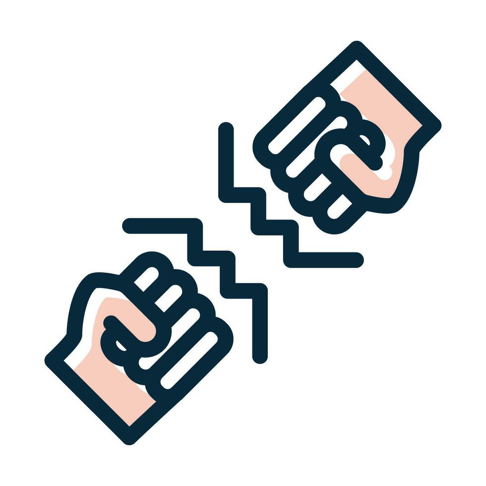 Fighting Vector Thick Line Filled Dark Colors Icons For Personal And Commercial Use.
