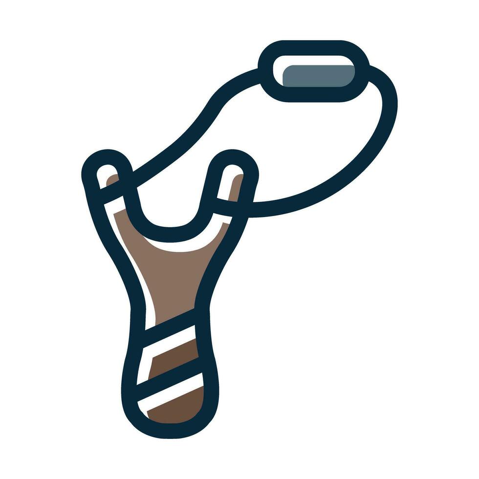 Slingshot Vector Thick Line Filled Dark Colors Icons For Personal And Commercial Use.