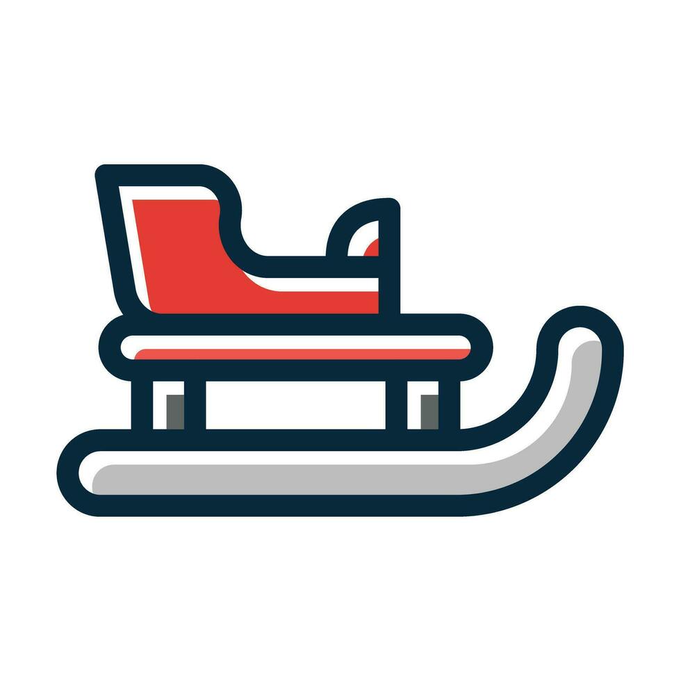 Sled Vector Thick Line Filled Dark Colors Icons For Personal And Commercial Use.