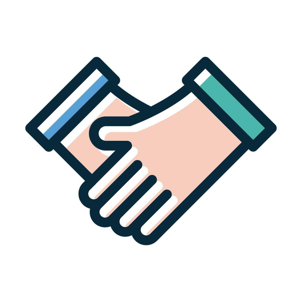 Handshake Vector Thick Line Filled Dark Colors Icons For Personal And Commercial Use.
