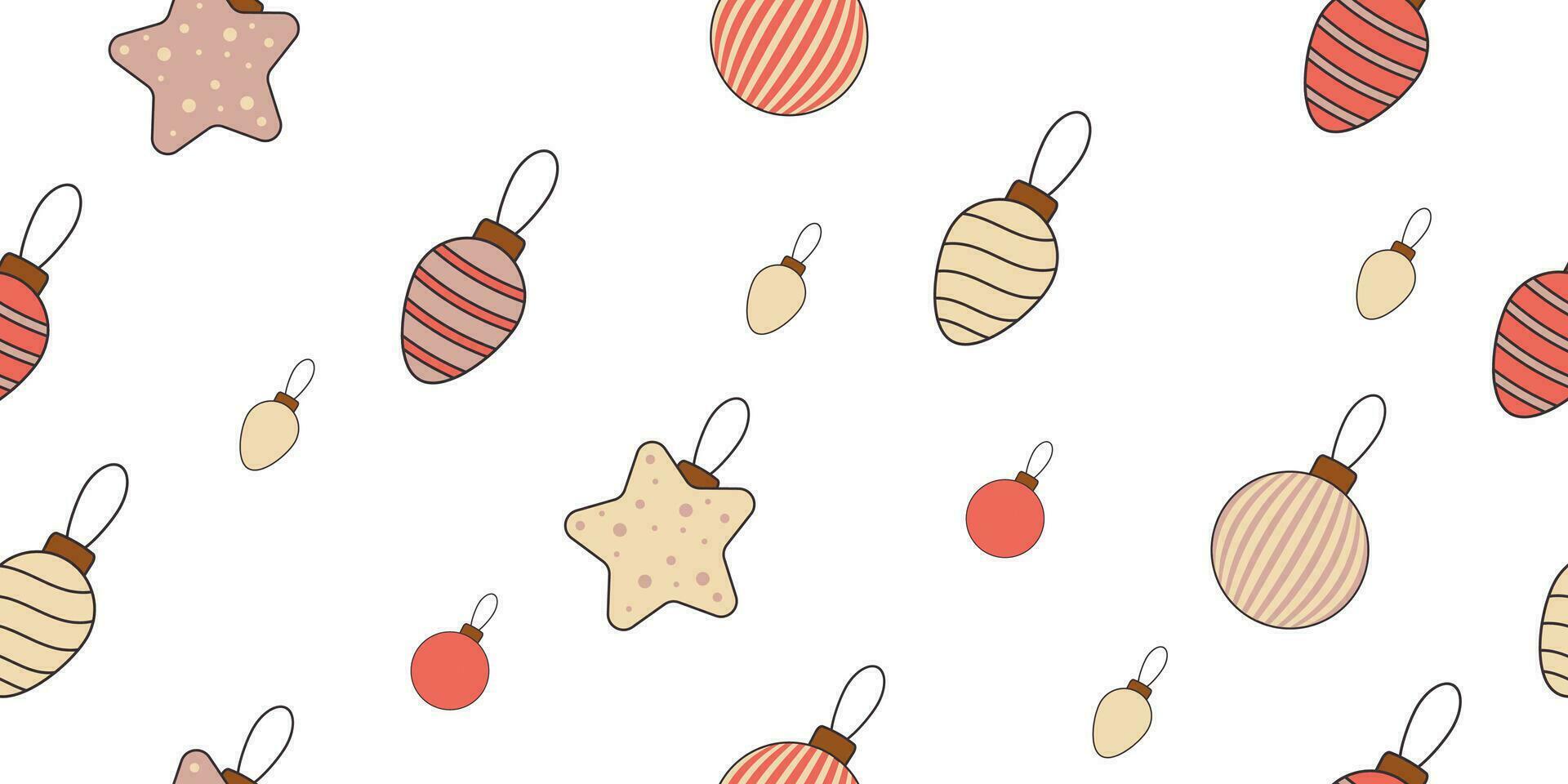 Seamless pattern with elements in retro style. Christmas illustration vector