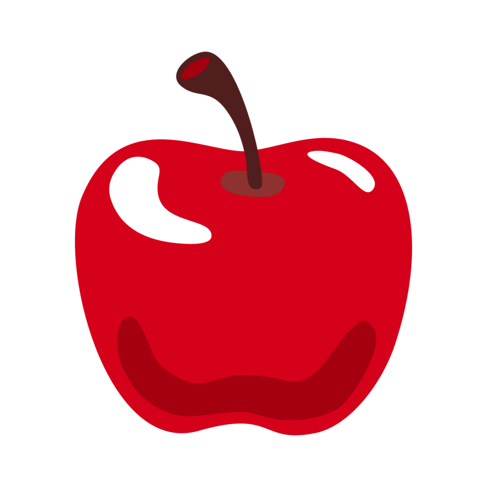 tecknad serie platt söt röd äpple png
