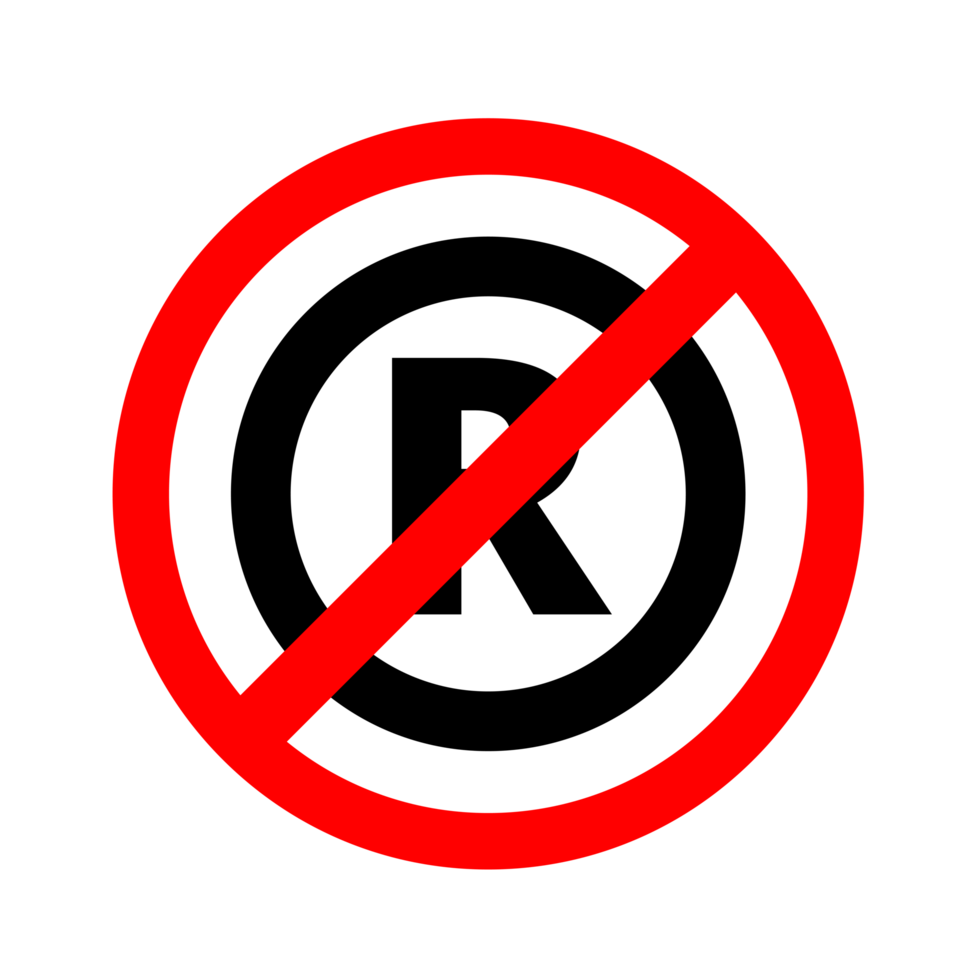 R Symbol trademark on Transparent Background png