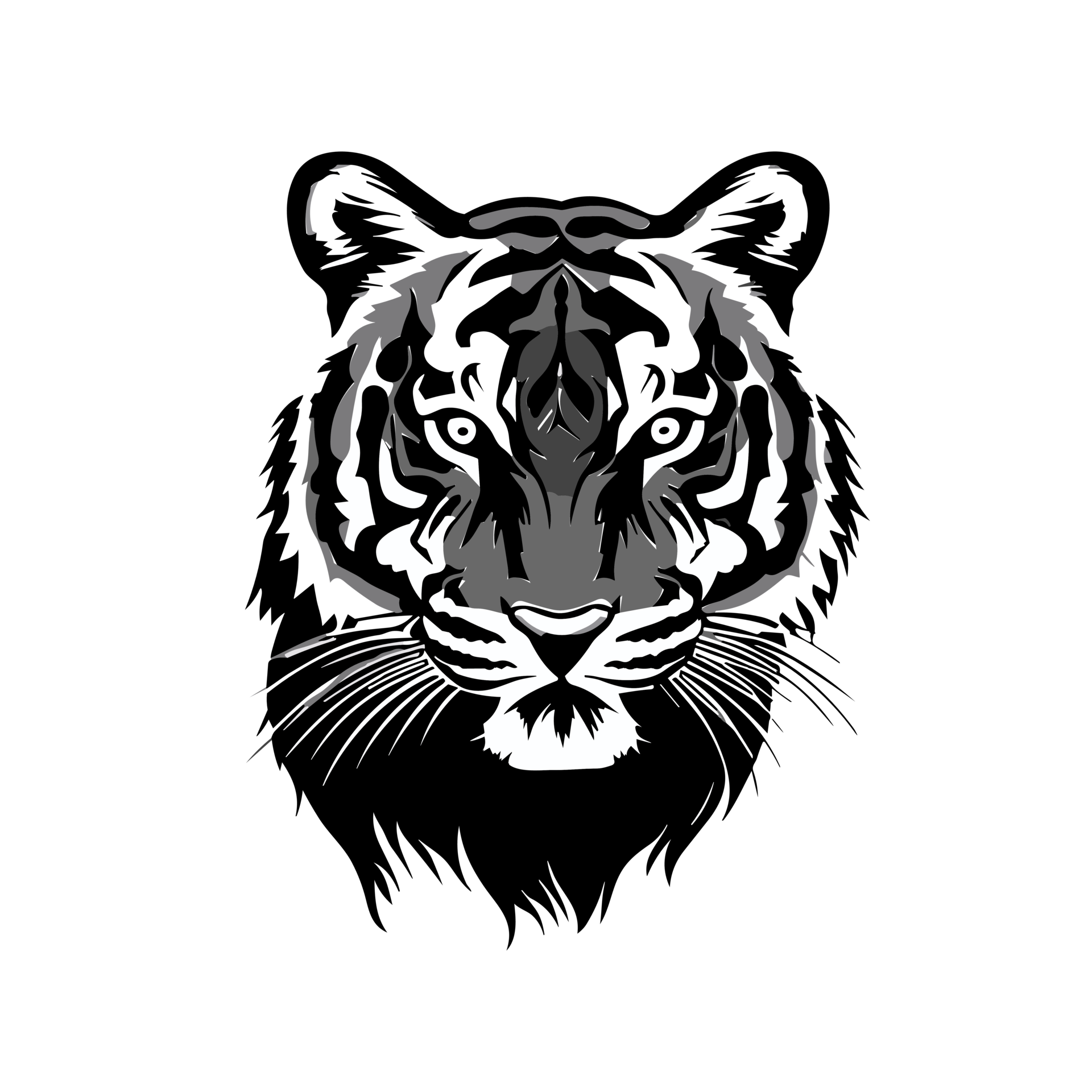 Tiger animal,2024 New Year's card material, tiger silhouette on