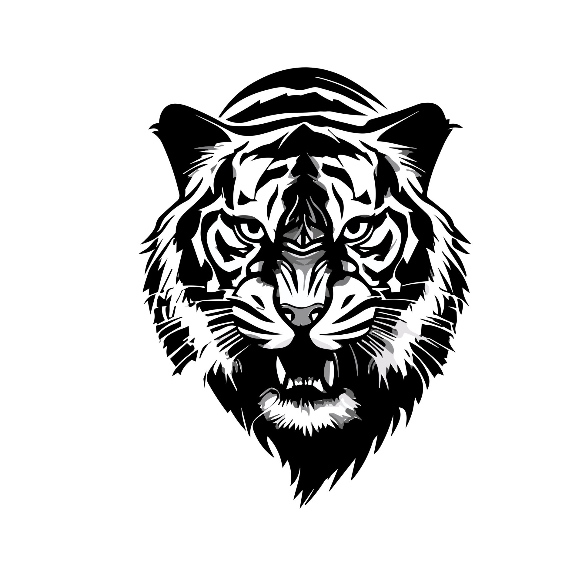 Tiger animal,2024 New Year's card material, tiger silhouette on 