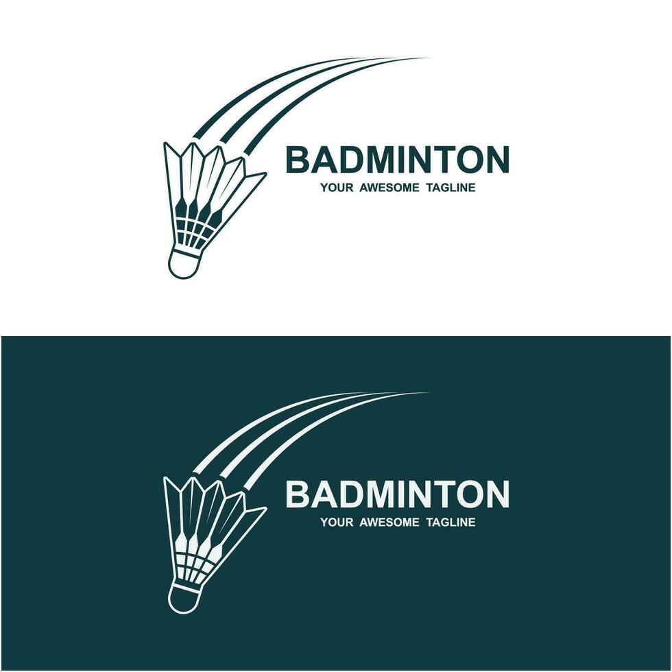 badminton logo vector icon illustration design