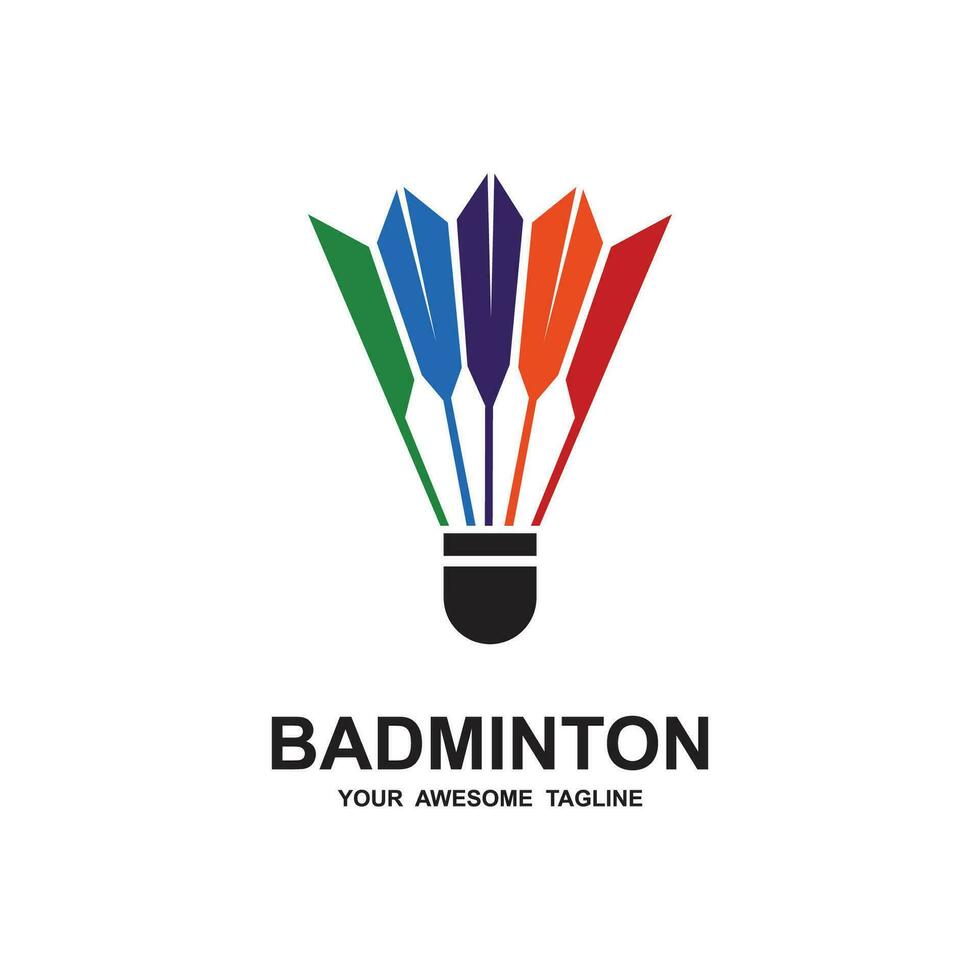 badminton logo vector icon illustration design
