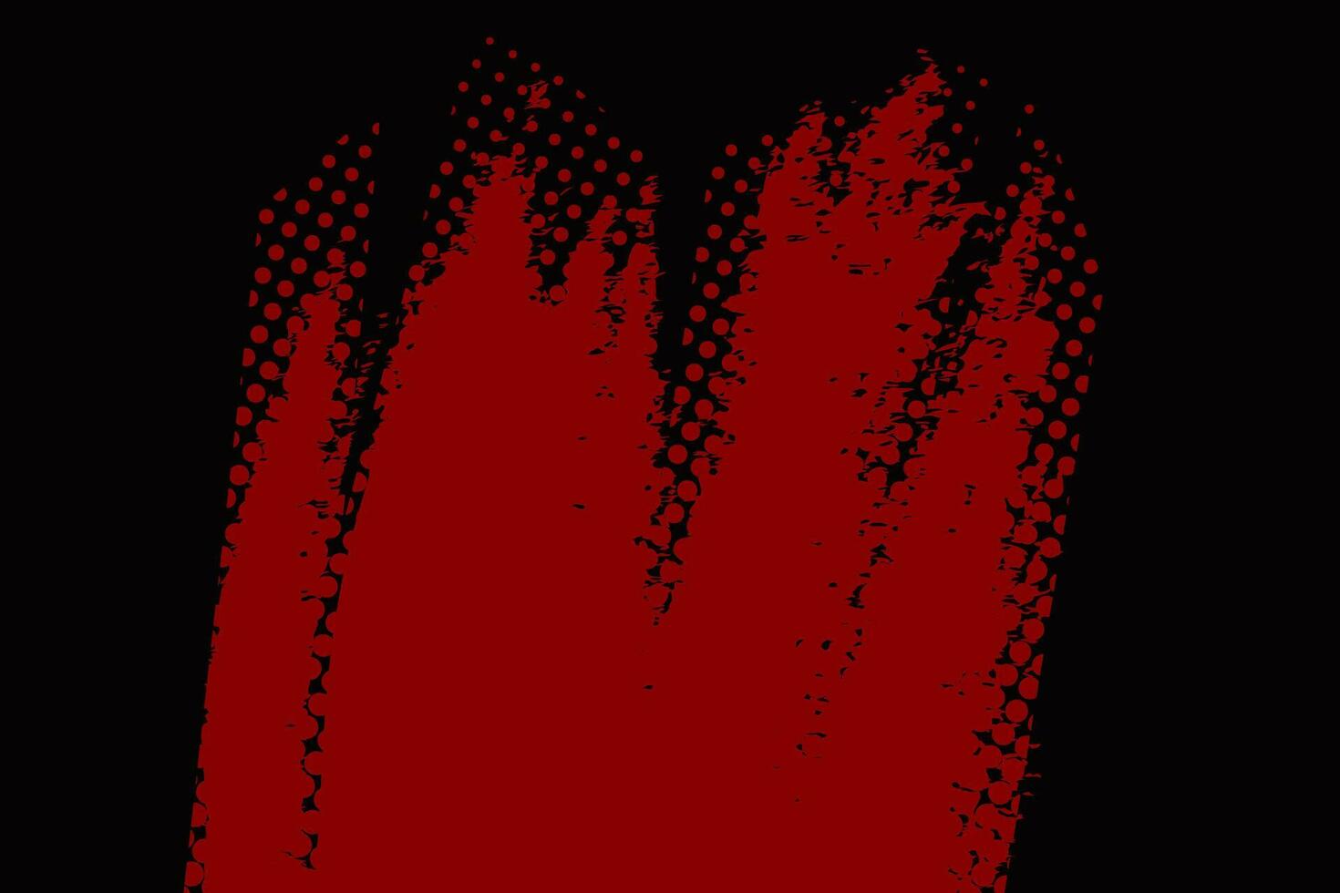 Red and black abstract halftone background. Brush stroke grunge background. Comic book dotted pop art design vector