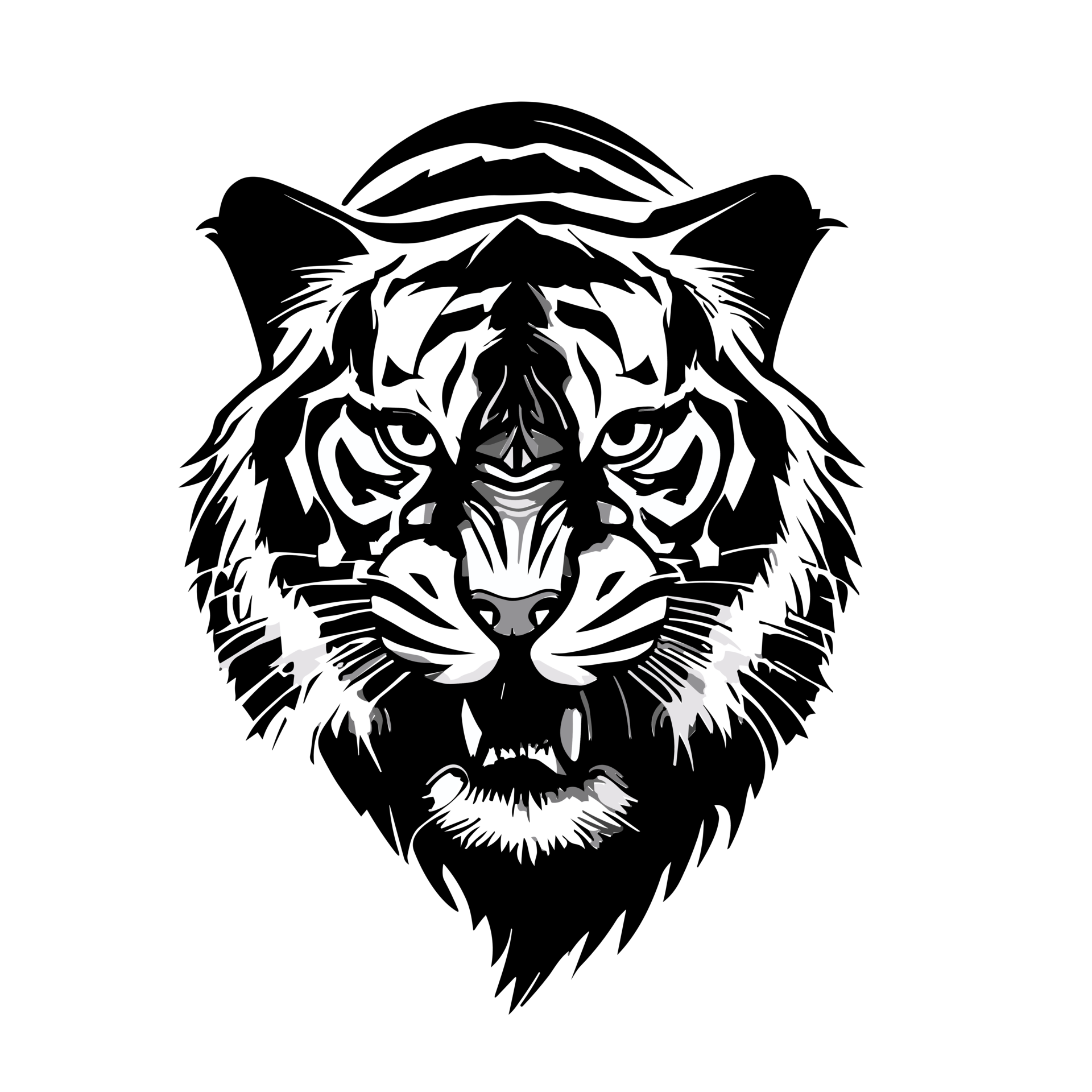Tiger animal,2025 New Year's card material, tiger silhouette on