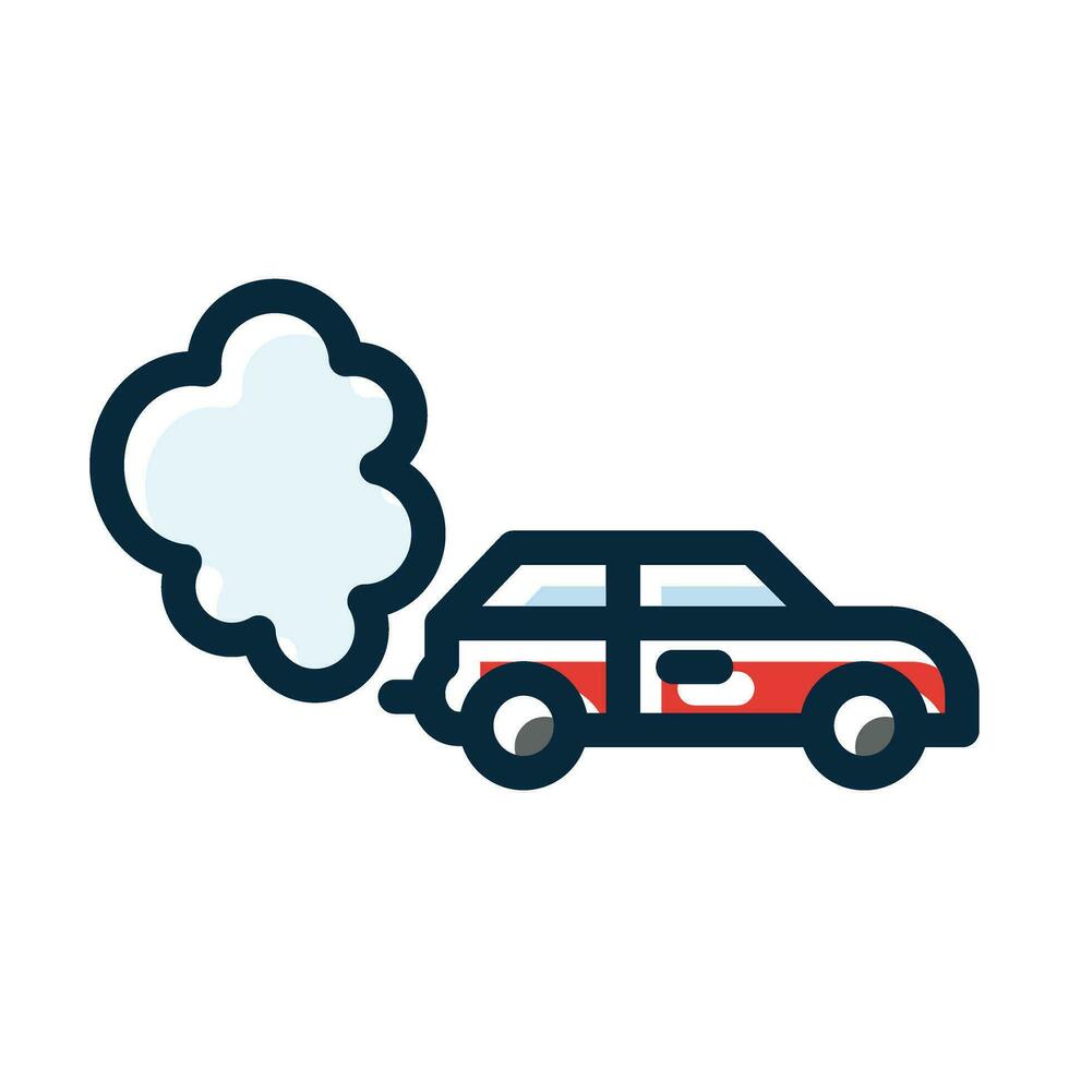 Car Pollution Vector Thick Line Filled Dark Colors Icons For Personal And Commercial Use.