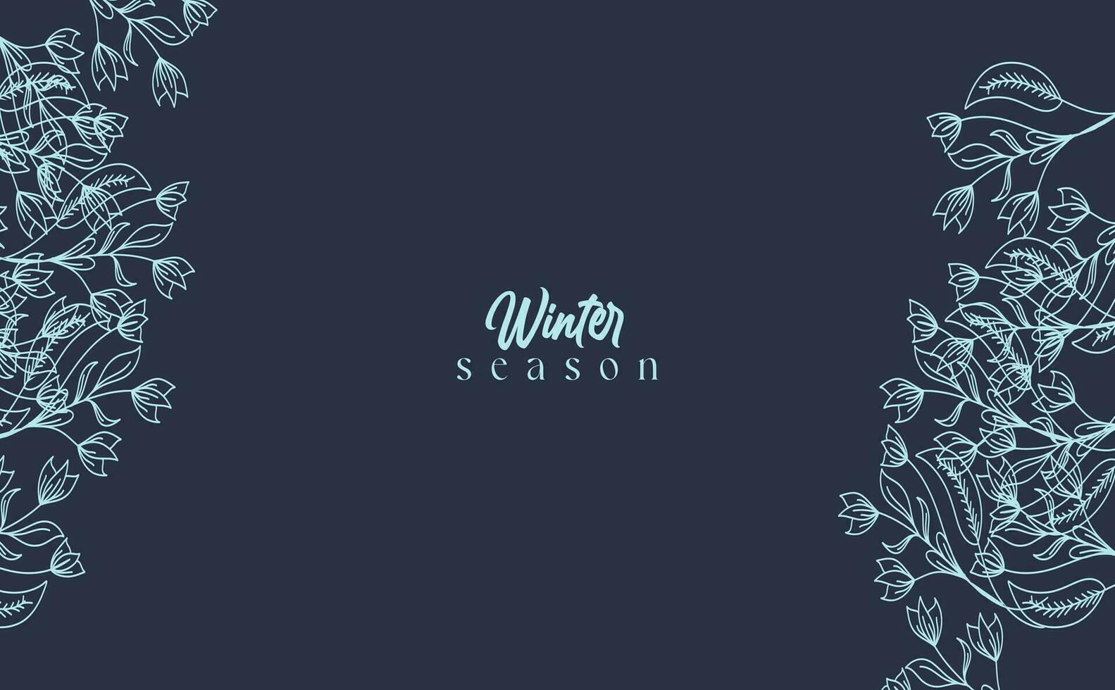 Winter watercolor background. Hand drawn fir tree branches and leaves. Delicate blue tones. Botanical design for wallpaper, poster, web, postcard, cover, congratulations. Horizontal orientation vector