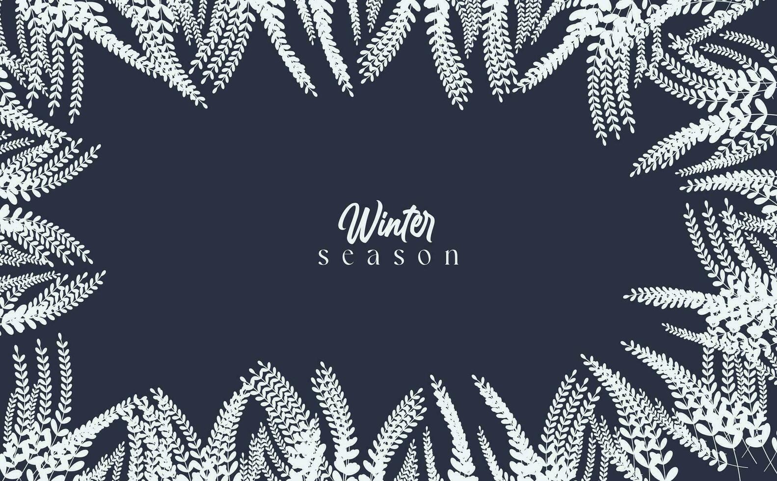 Winter watercolor background. Hand drawn fir tree branches and leaves. Delicate blue tones. Botanical design for wallpaper, poster, web, postcard, cover, congratulations. Horizontal orientation vector