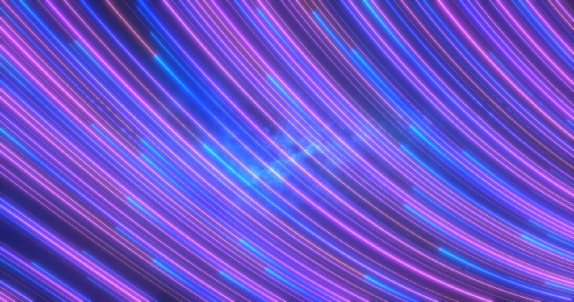 Abstract bright blue purple glowing flying waves from twisted lines energy magical background photo