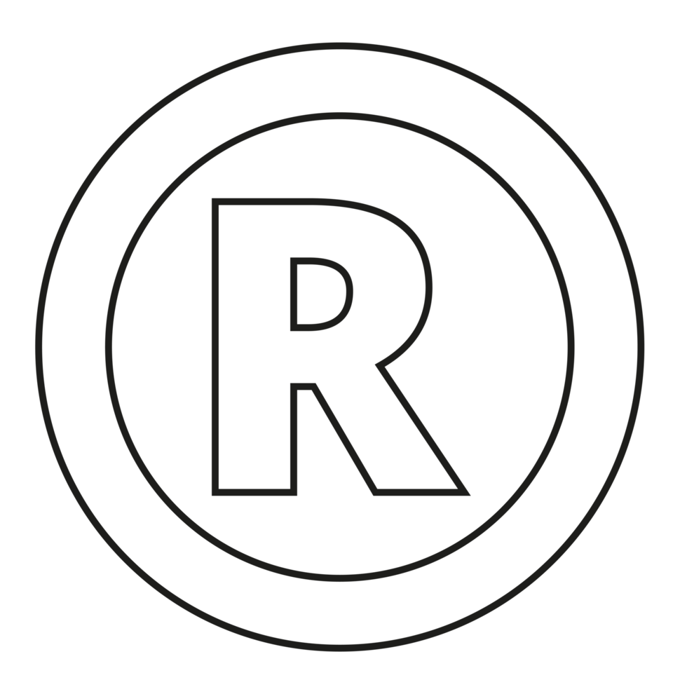 R Symbol trademark on Transparent Background png