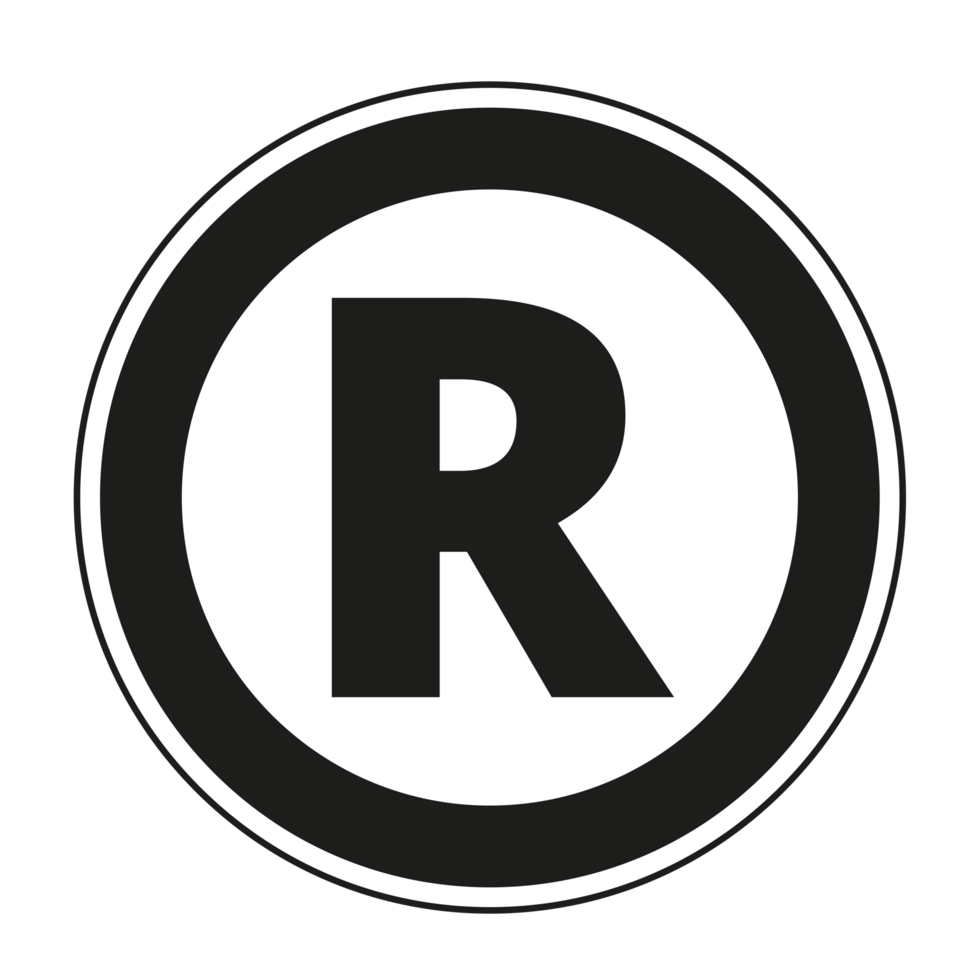 R Symbol trademark on Transparent Background png