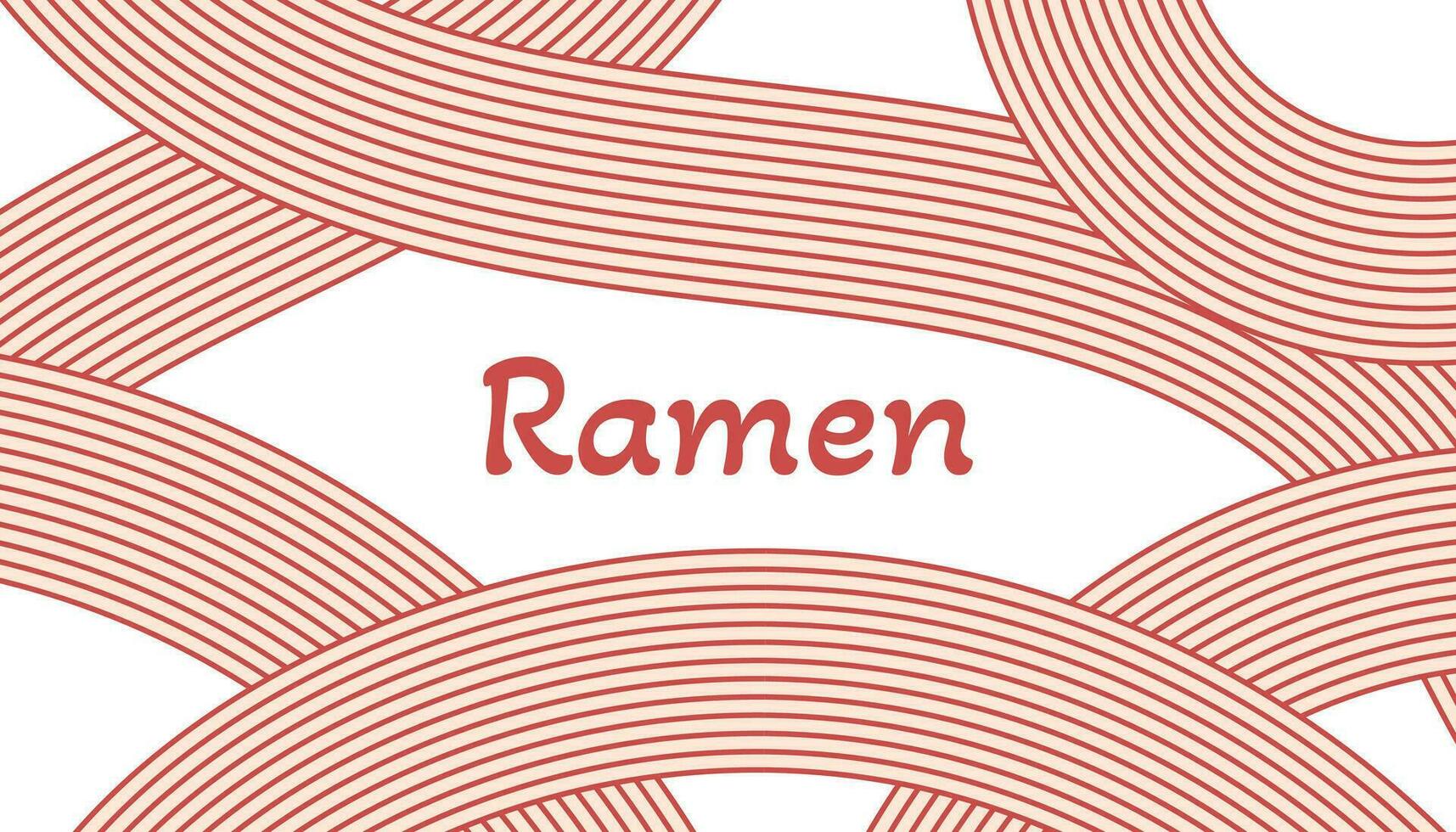 Hand drawn Asian noodle ramen background. Red color Japanese, Chinese abstract waves texture. Italian spaghetti, macaroni pasta backdrop vector