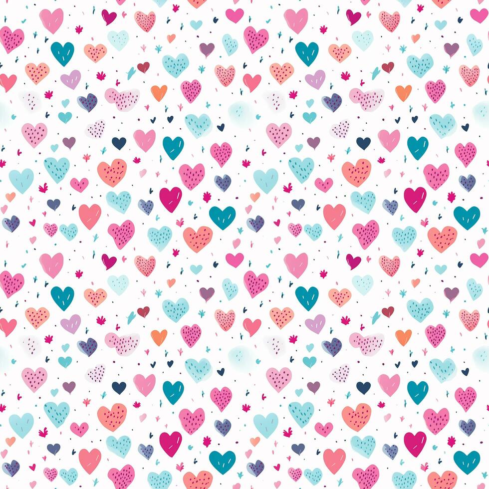corazones mano dibujo linda antecedentes sin costura modelo foto